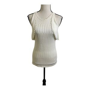 Jonathan Simkhai womens knit top. Modal cotton. Sleeveless. Cream color Small